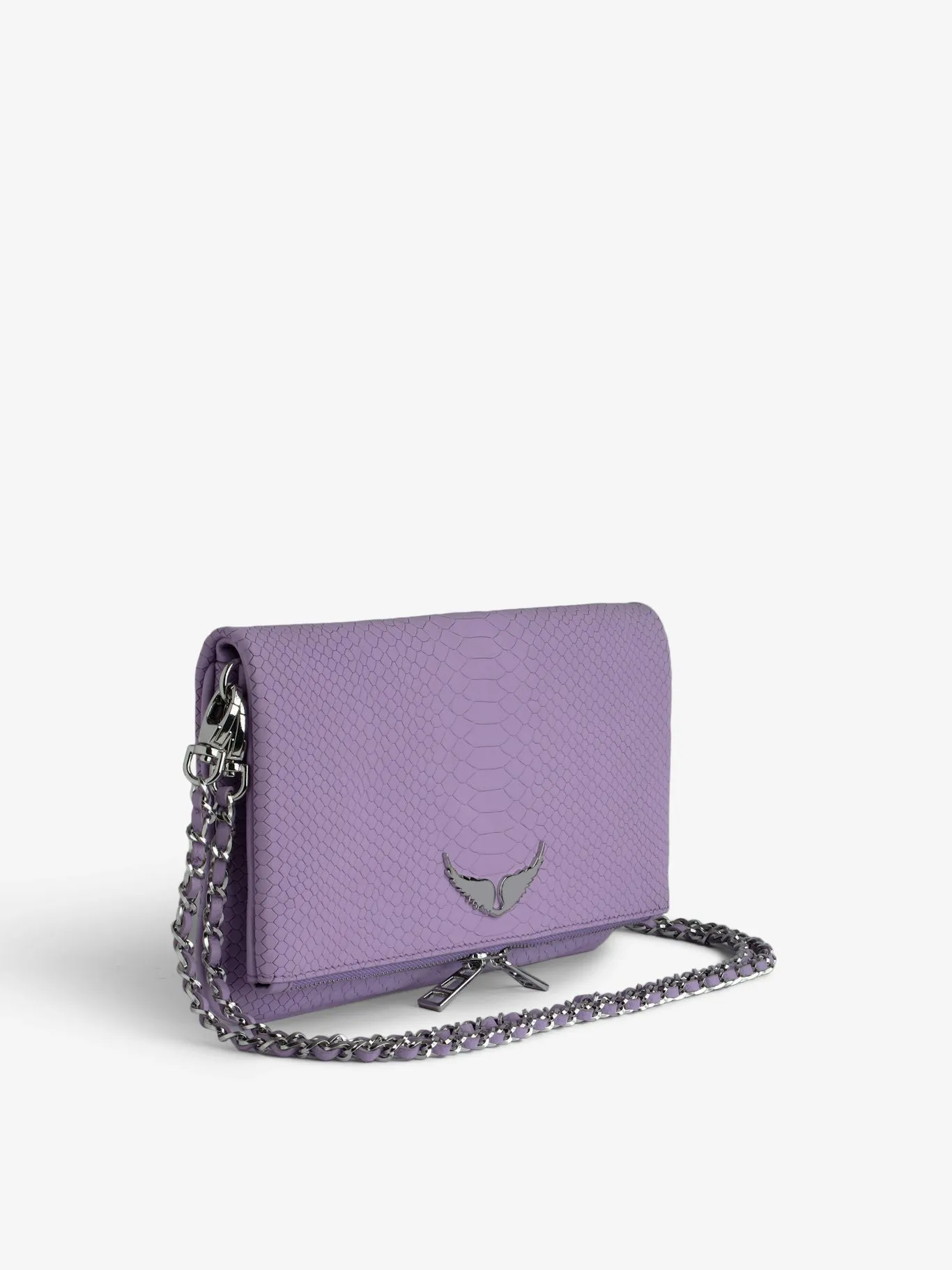 Bolso Zadig&Voltaire Rock Soft Savage efecto piton lila