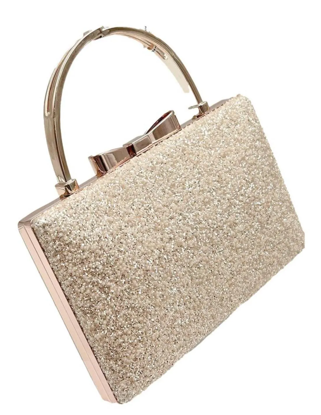 BOLSOS FIESTA ORO ROSA DE ASA LADY PARA INVITADAS CHIC EN BODAS Y GALAS