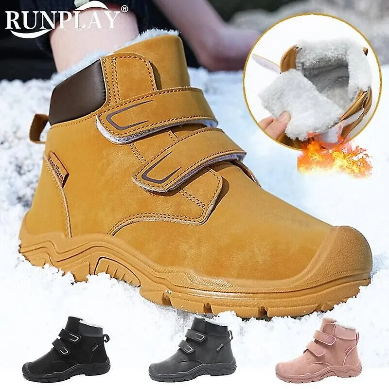 Botas de nieve para niños de invierno Raquetas de nieve Zapatillas de deporte de niño cálidas de felpa más algodón Niñas Botines