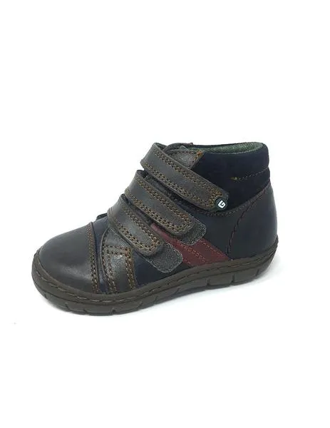 botin gri/azul con velcro
