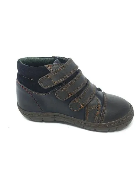 botin gri/azul con velcro