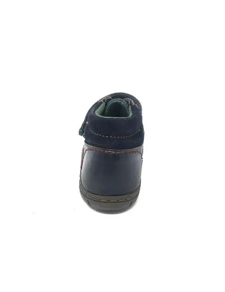 botin gri/azul con velcro