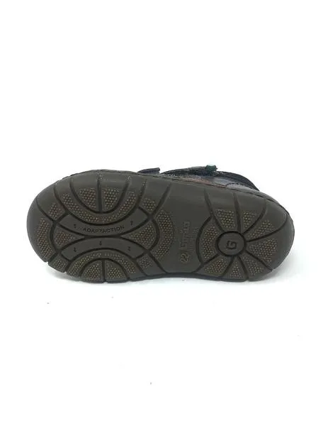 botin gri/azul con velcro
