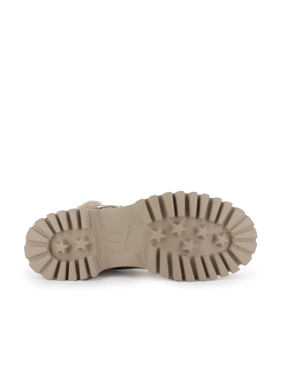 Botín borreguito con hebilla para mujer beige Mustang