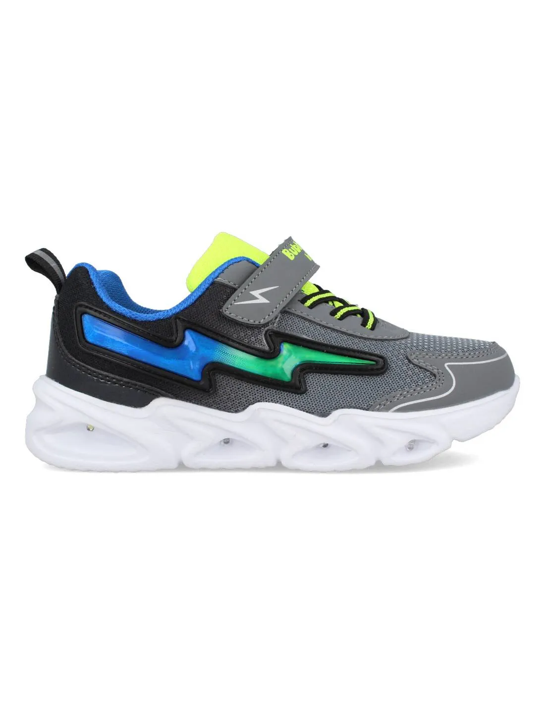 BUBBLE KIDS  DEPORTIVA GRIS CON LUCES