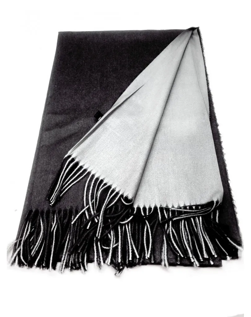 BUFANDAS MUJER Y HOMBRE NEGRO Y GRIS OSCURO PARA EL FRIO