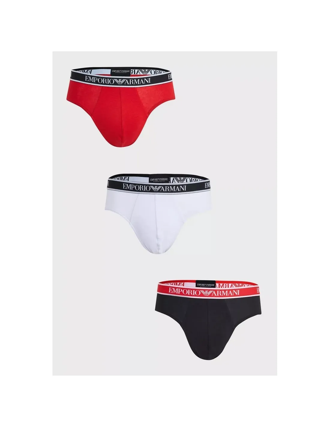 CALZONCILLOS ARMANI PACK DE 3 MULTICOLOR LOGO FRONTAL  ECOOL