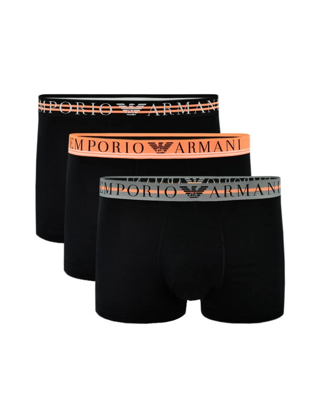 CALZONCILLOS ARMANI PACK DE 3 NEGROS LOGO FRONTAL  ECOOL