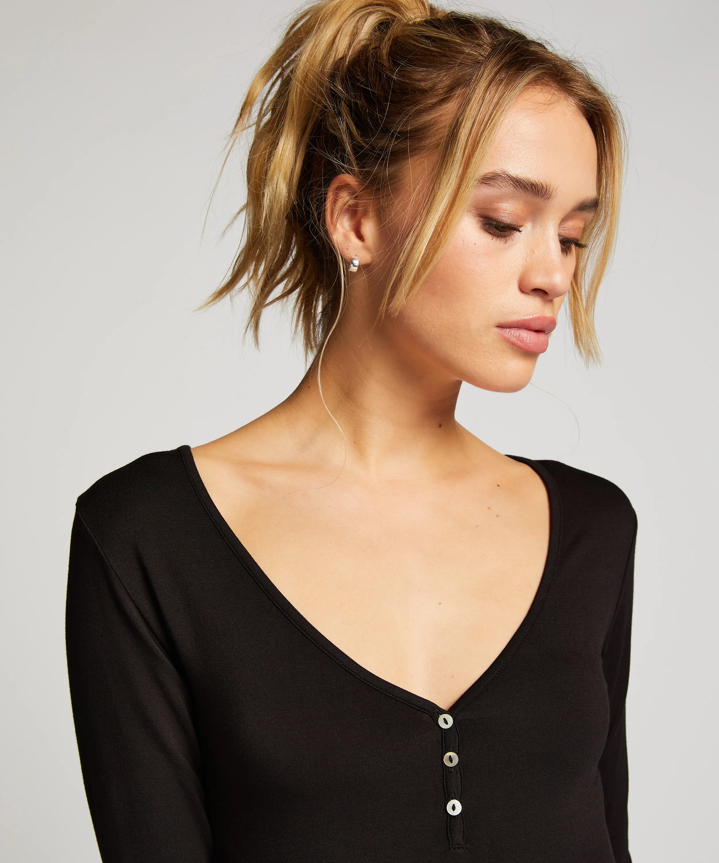 CAMISA DE DORMIR HENLEY  MORADO