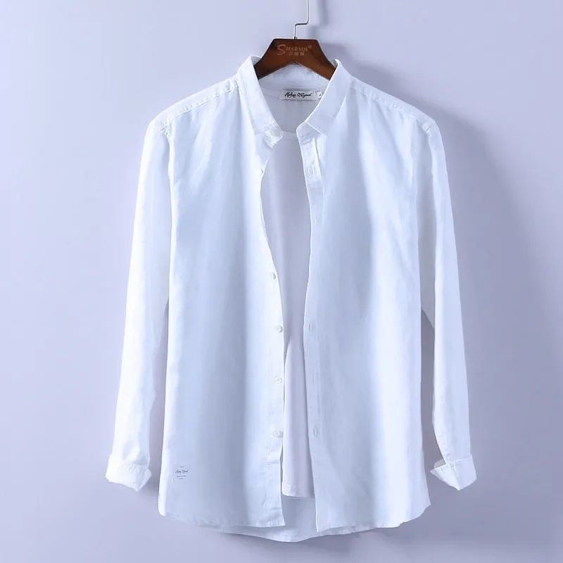 Camisa De Lino Y Algodón Para Hombre