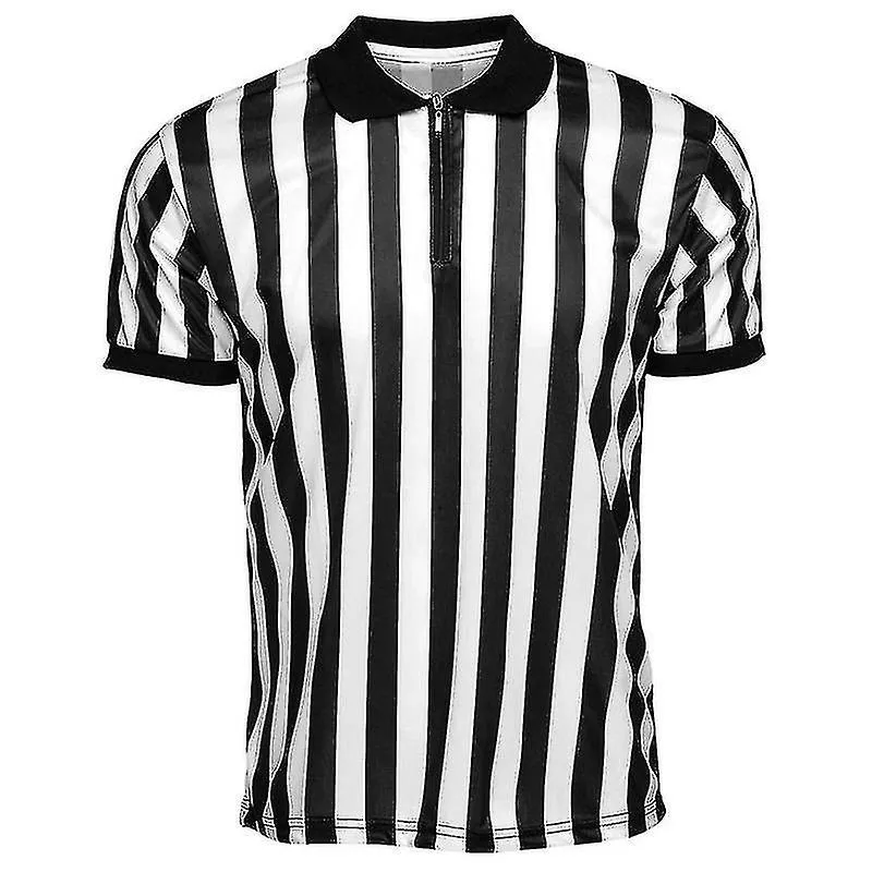 Camisa de árbitro a rayas Hombres Cuello oficial de estilo profesional Camisa de árbitro Gimnasio Fútbol deportivo Artículos de 