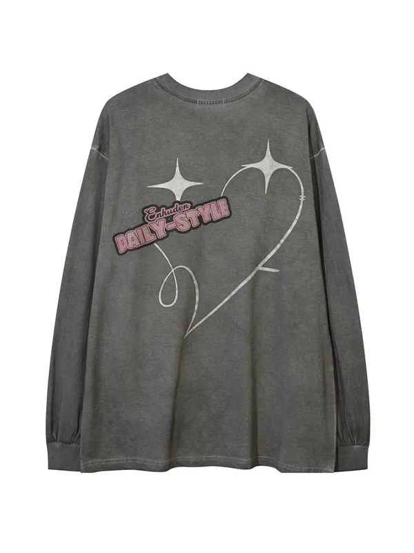 Camiseta de manga larga con estampado de mariposas para hombre
