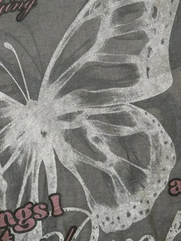 Camiseta de manga larga con estampado de mariposas para hombre