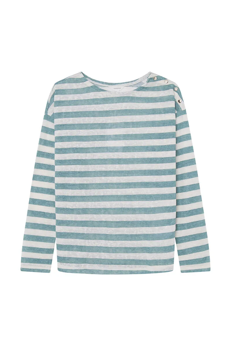 Camiseta Estampada Botones Hombro