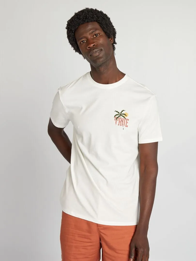 CAMISETA ESTAMPADA DE MANGA CORTA  BLANCO
