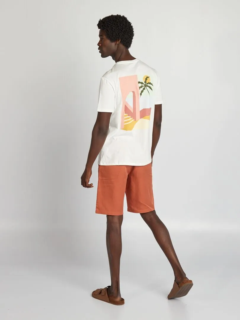 CAMISETA ESTAMPADA DE MANGA CORTA  BLANCO