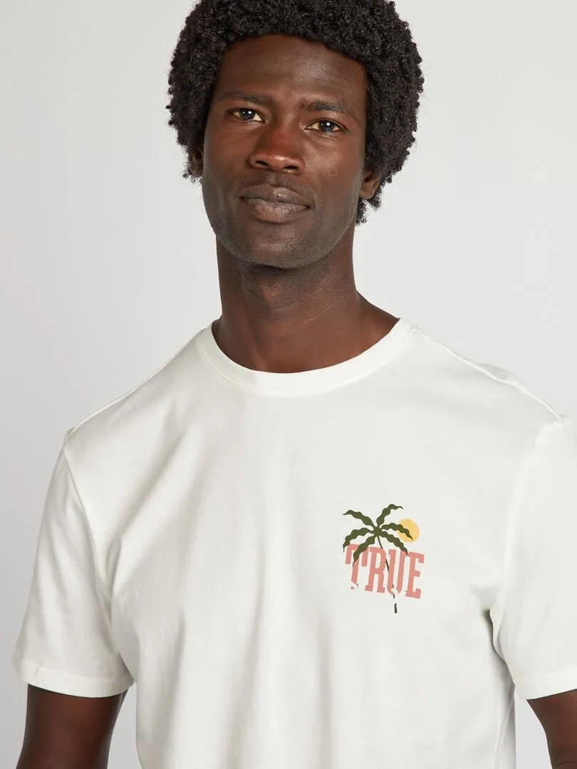 CAMISETA ESTAMPADA DE MANGA CORTA  BLANCO