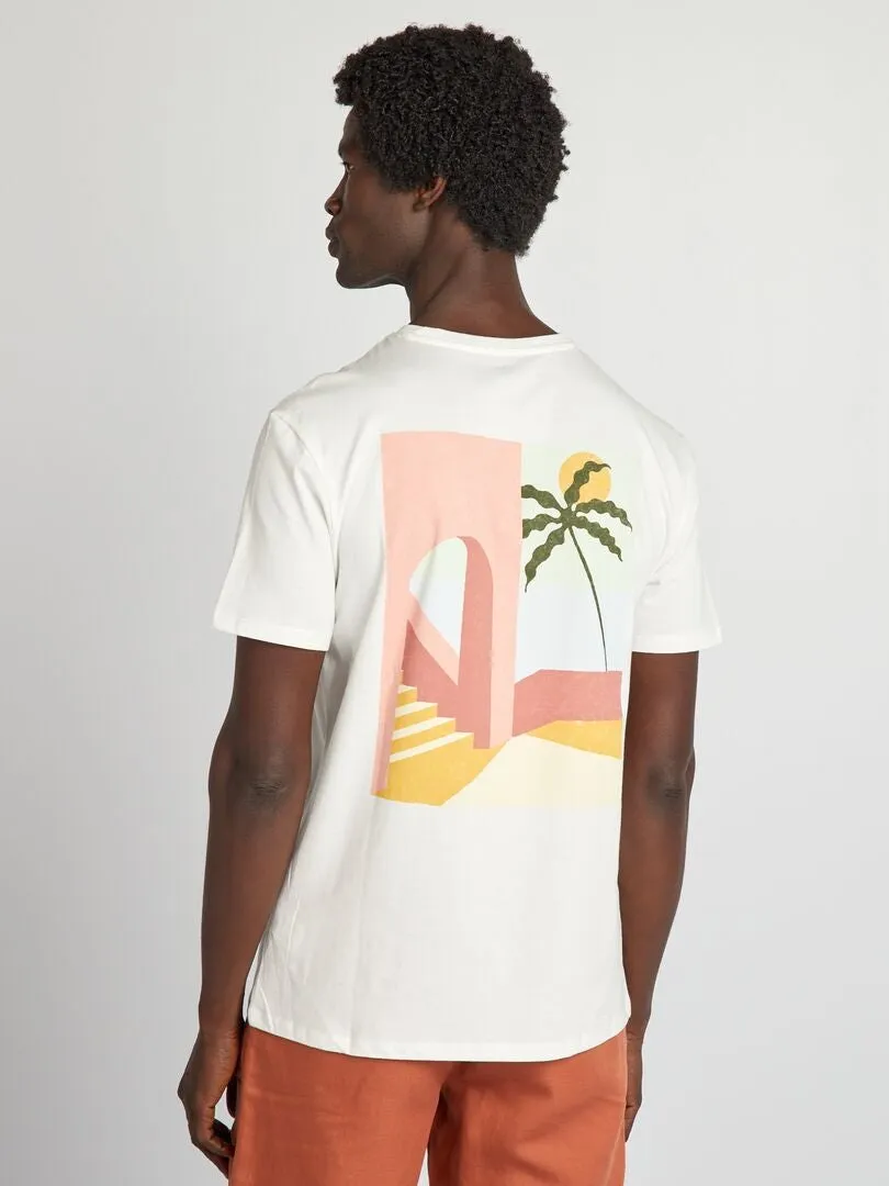 CAMISETA ESTAMPADA DE MANGA CORTA  BLANCO