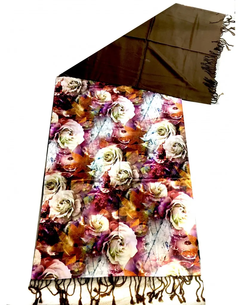 CHALS Y PAÑUELOS ORIGINALES SEDA Y FRANELA ROSAS