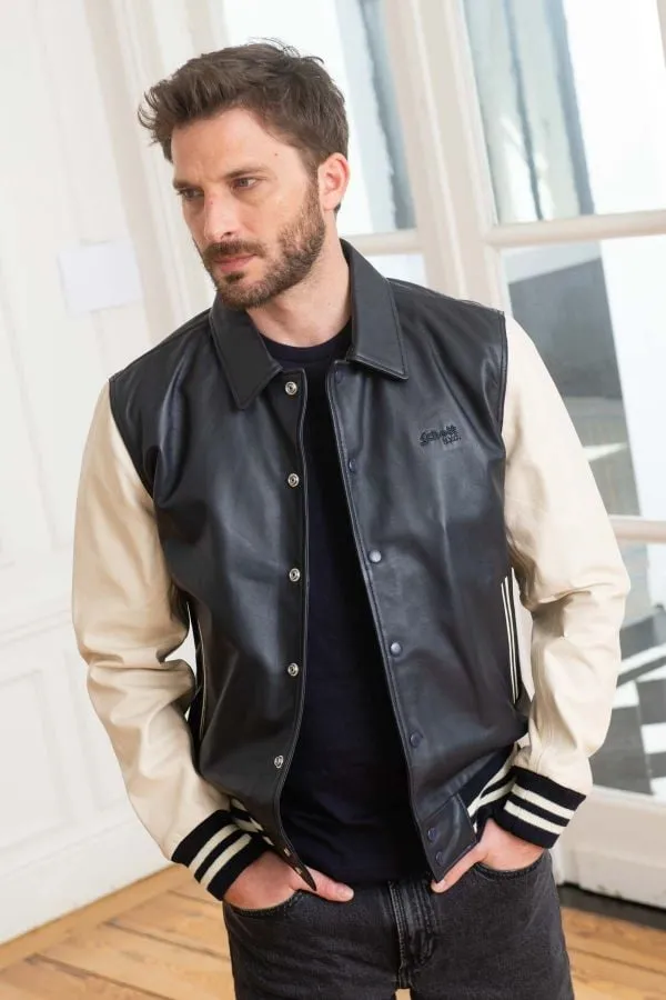 Chaqueta Hombre Schott Lccoachvars Navy Off White