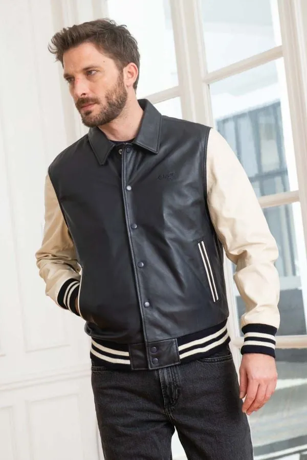 Chaqueta Hombre Schott Lccoachvars Navy Off White