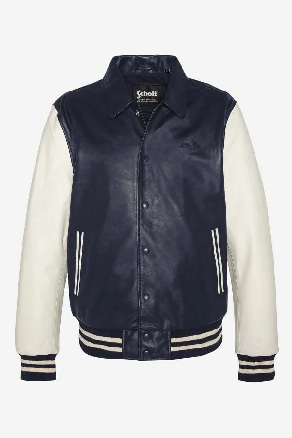 Chaqueta Hombre Schott Lccoachvars Navy Off White