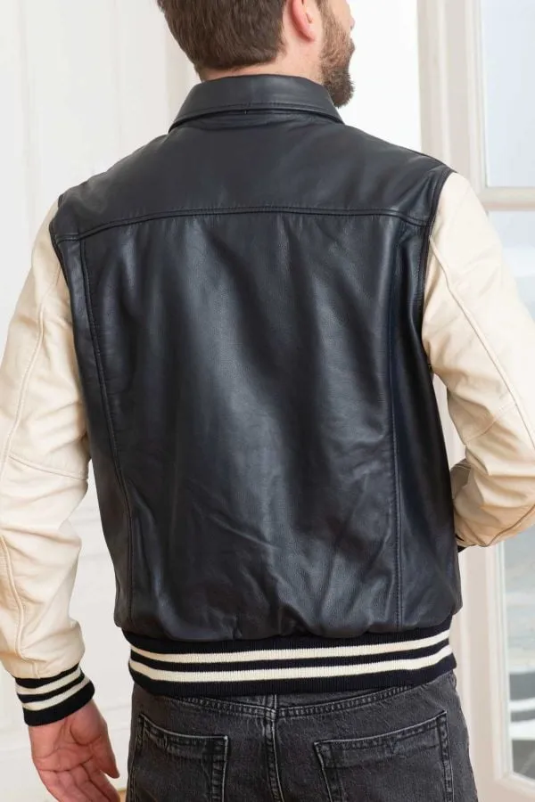 Chaqueta Hombre Schott Lccoachvars Navy Off White