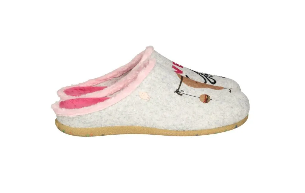 Chinela Twin Gris Weekend Yoga Filo Rosa
