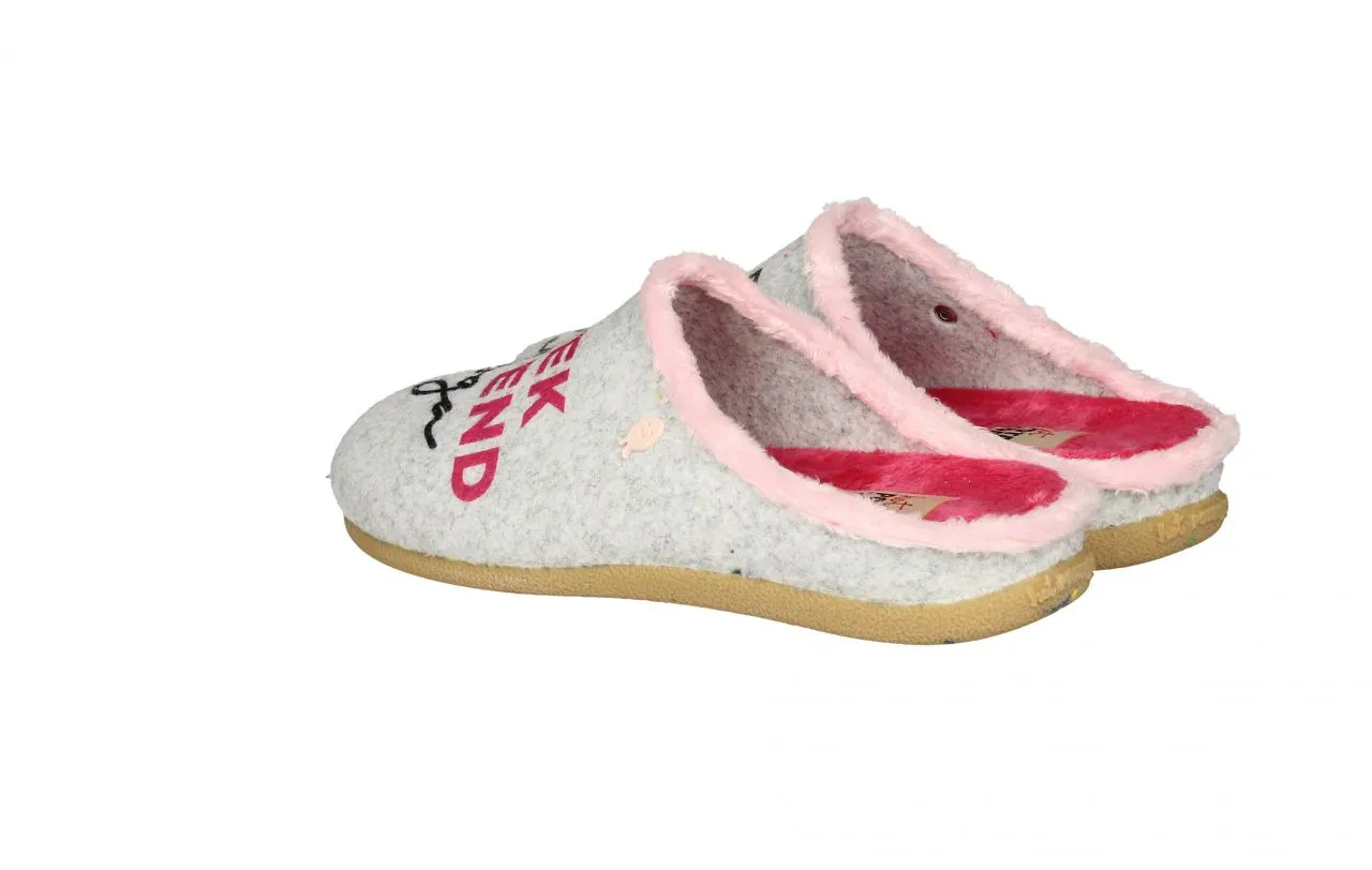 Chinela Twin Gris Weekend Yoga Filo Rosa