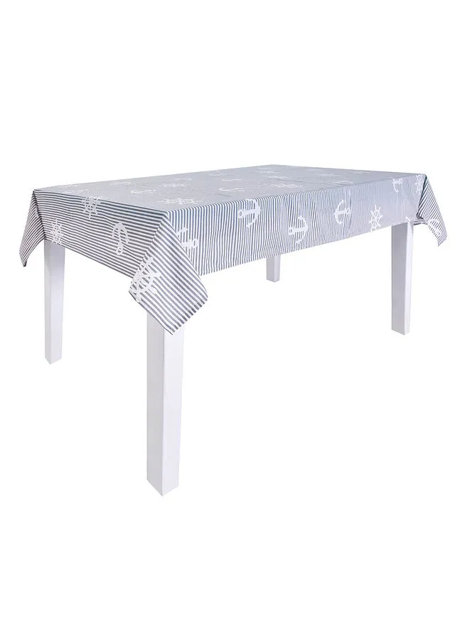 COLCHA CON UN DISEñO MARINERO GRISBLANCO