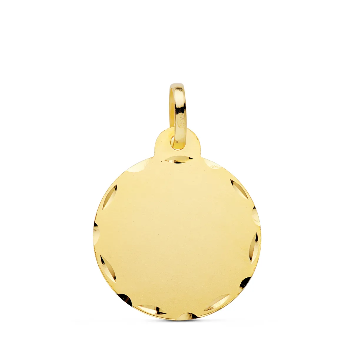 Colgante Oro Disco Liso 20 mm.