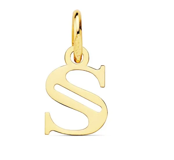 Colgante Oro Letra S 11 x 7 mm.