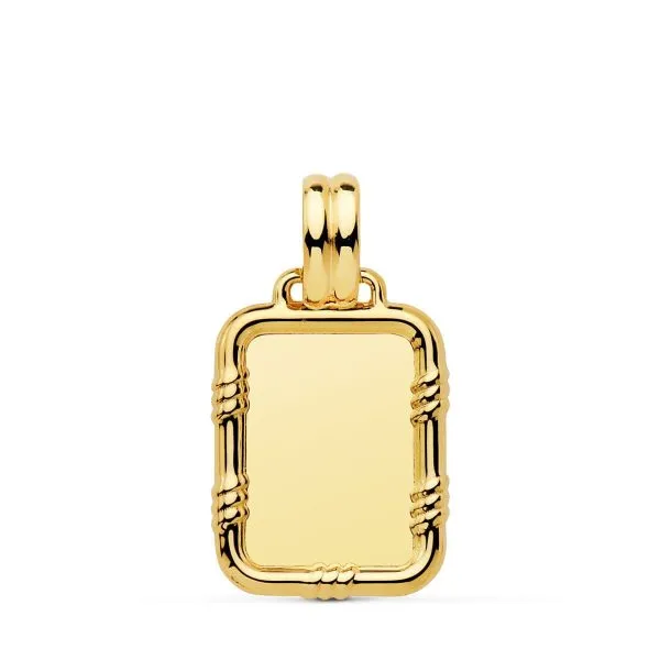 Colgante Placa Oro 19 x 15 mm