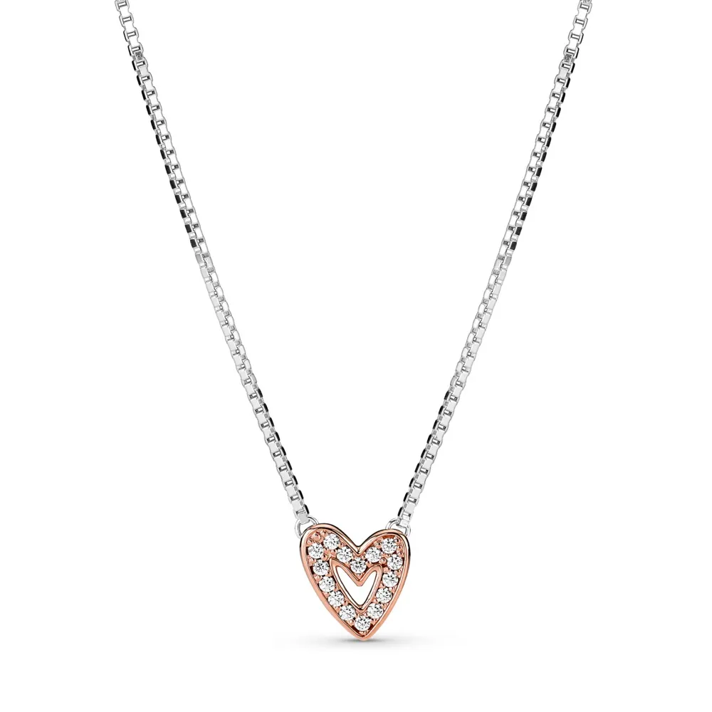COLLAR CORAZóN A MANO ALZADA BRILLANTE 380089C0145