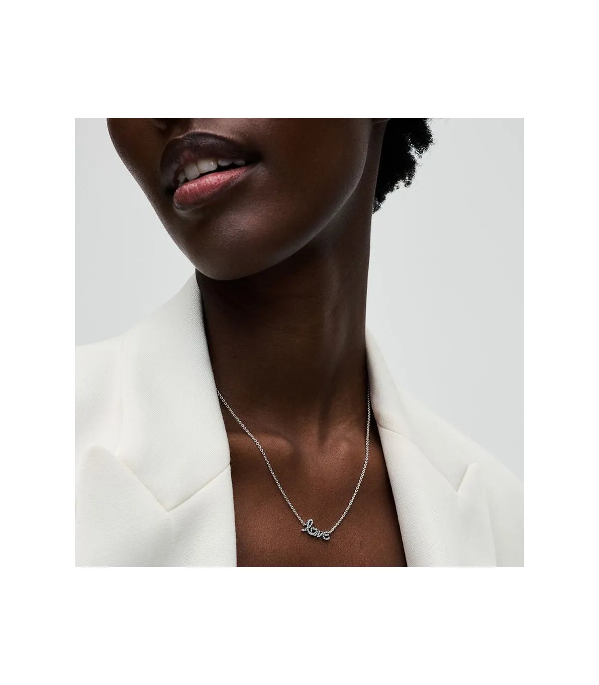 COLLAR PANDORA LOVE ESCRITO A MANO BRILLANTE  393076C01