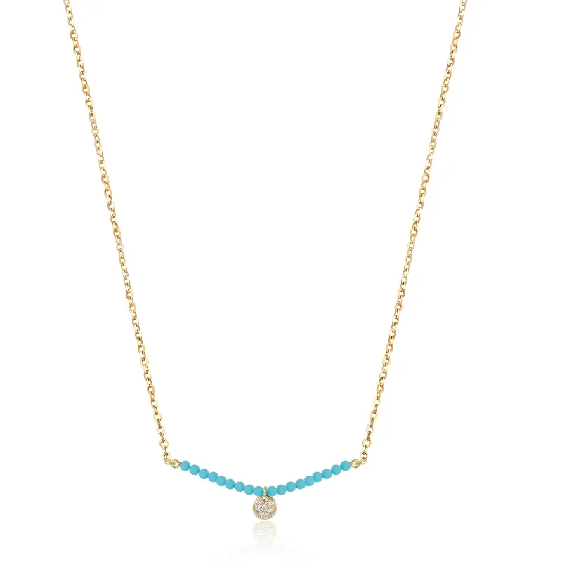 Collar Turquesa y Circonita