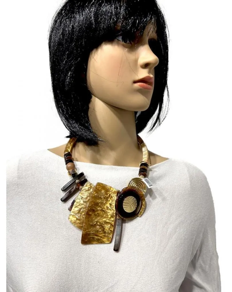 COLLARES ORIGINALES CON DISEÑO MODERNO TONO CAREY Y NEGRO