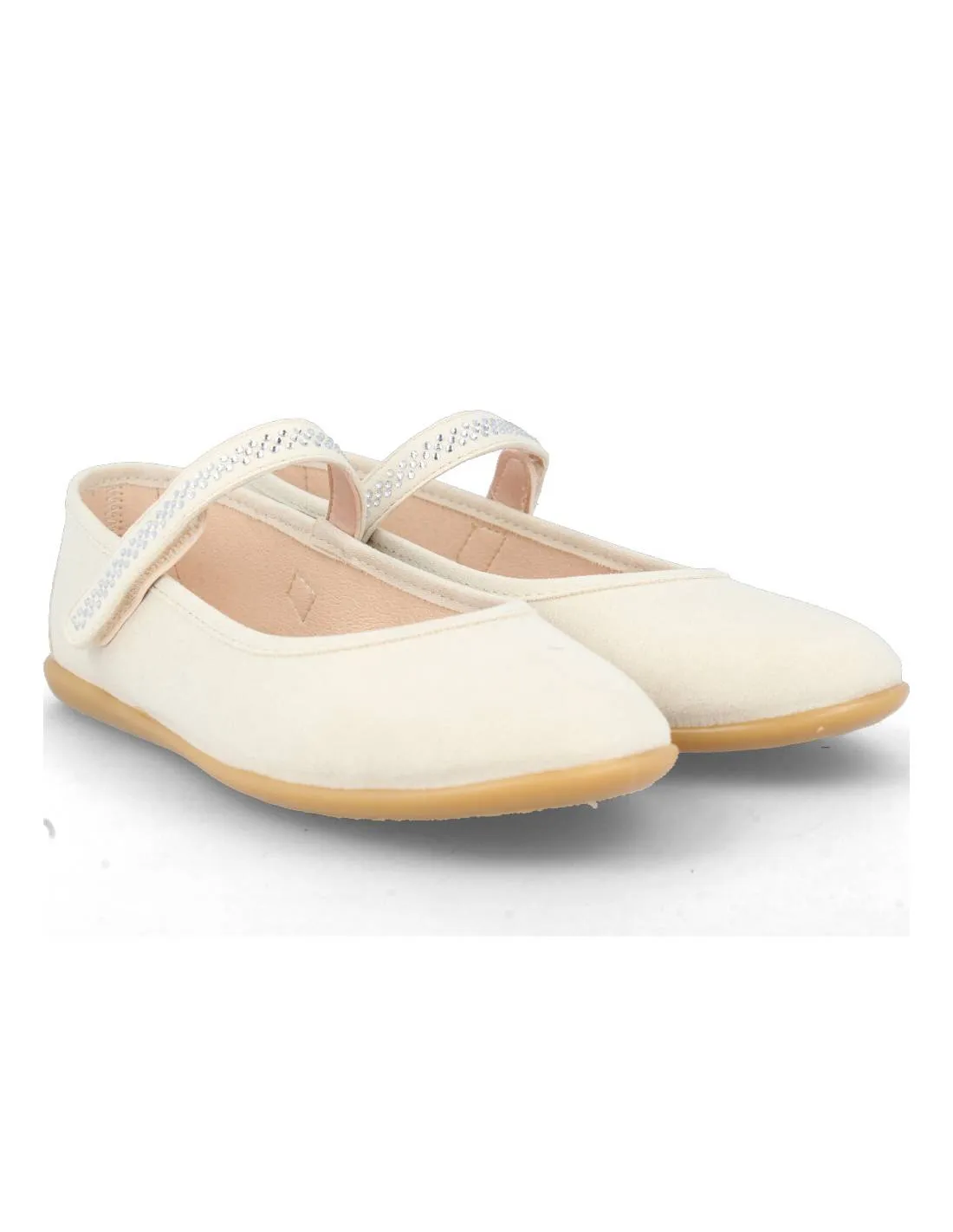 CONGUITOS BAILARINA VELCRO BRILLANTE MICROFIBRA ARENA