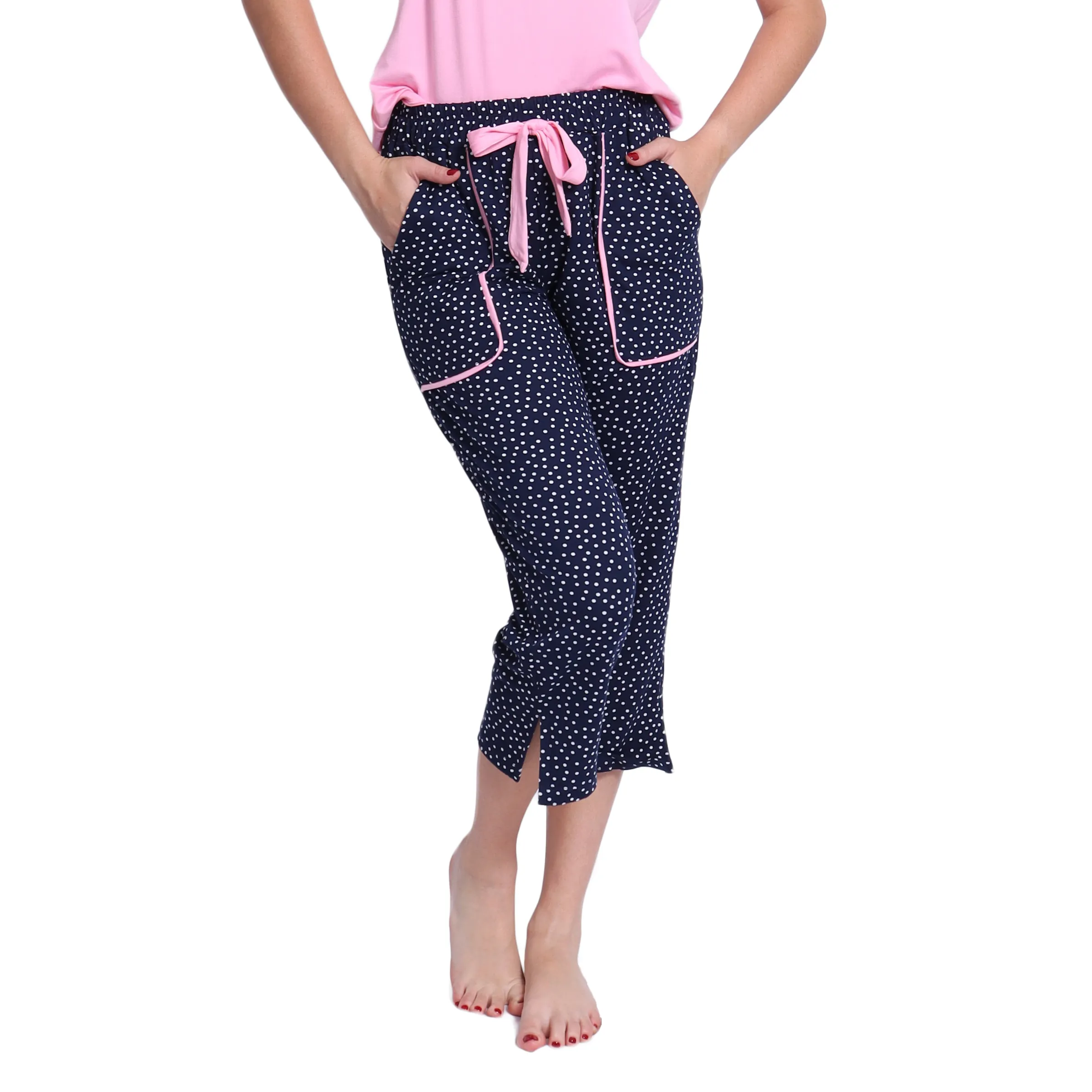 Conjunto de dormir franela manga corta y pantalón 3/4