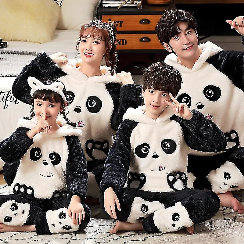 CONJUNTO DE PIJAMA DE INVIERNO PADREHIJO PIJAMA DE FRANELA PARA NIñOS PESUADA CON CAPUCHA DE PELUCHE ENGROSADA ANIMAL DE MANGA 