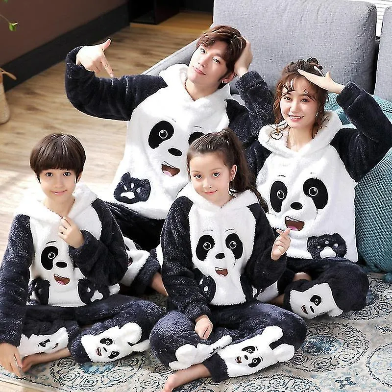 CONJUNTO DE PIJAMA DE INVIERNO PADREHIJO PIJAMA DE FRANELA PARA NIñOS PESUADA CON CAPUCHA DE PELUCHE ENGROSADA ANIMAL DE MANGA 