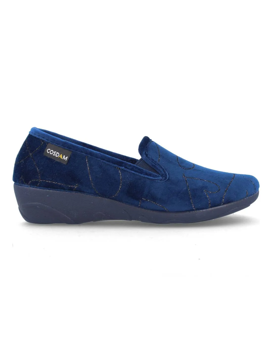 COSDAM  ZAPATILLA CASA CERRADA CORAZONES GLITTER MARINO