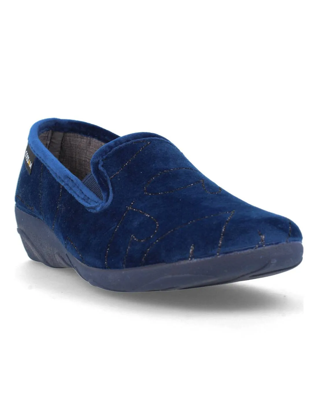COSDAM  ZAPATILLA CASA CERRADA CORAZONES GLITTER MARINO