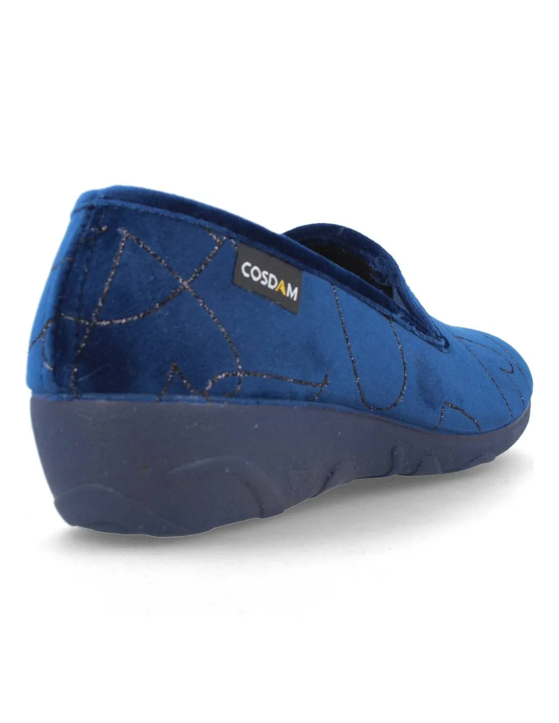 COSDAM  ZAPATILLA CASA CERRADA CORAZONES GLITTER MARINO