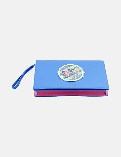 Cromia Bolso de mano azul eléctrico chapa tropical