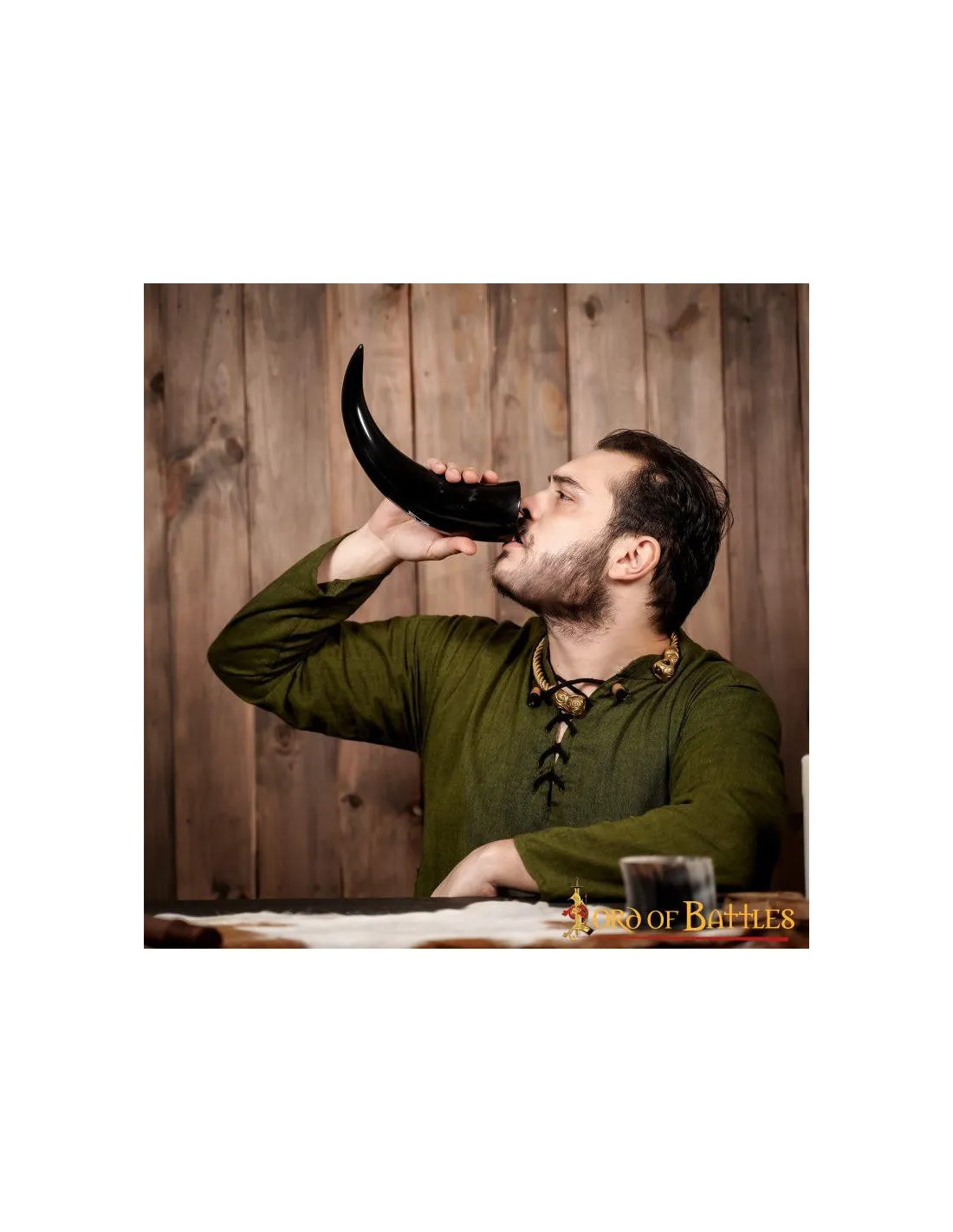 Cuerno de Buey para Beber con Diseño Nórdico Grabado