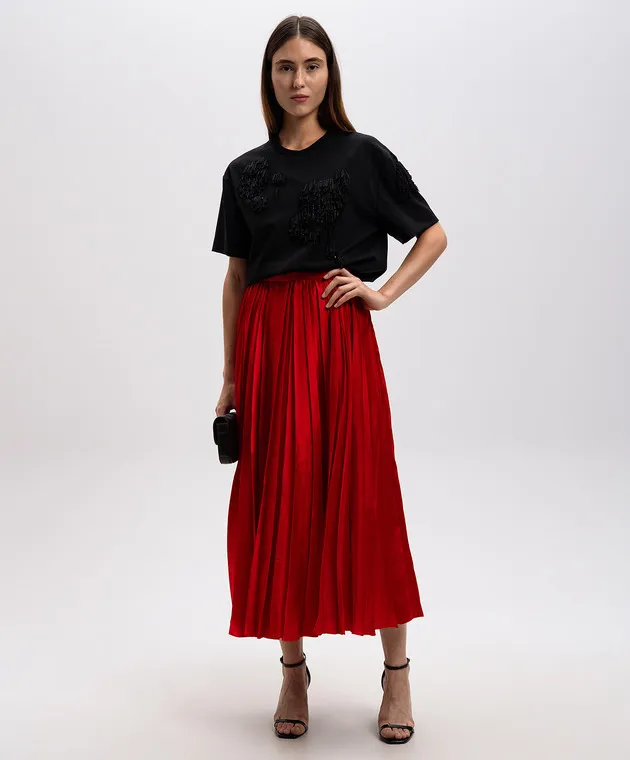 Del Core Red pleated skirt