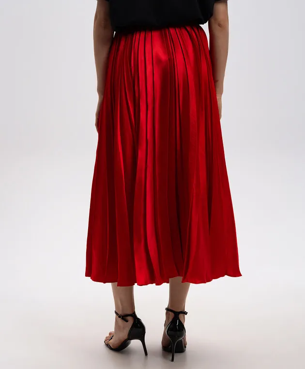 Del Core Red pleated skirt
