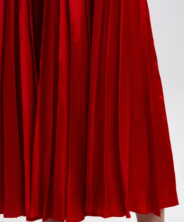 Del Core Red pleated skirt