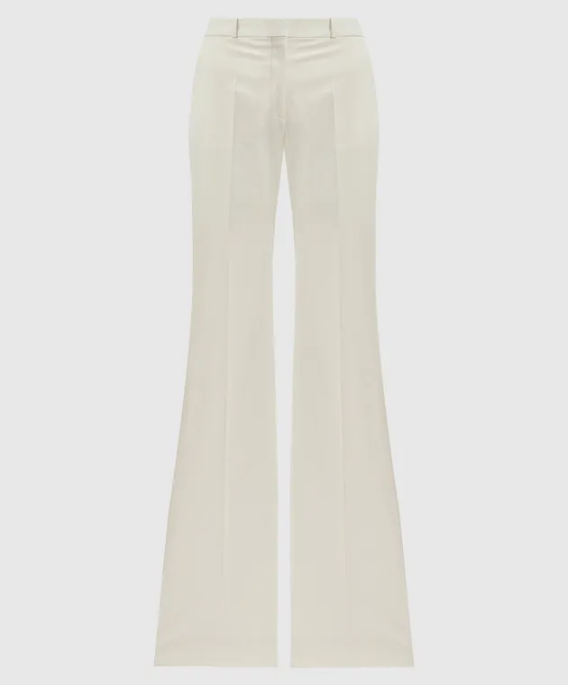 Del Core White BOOTCUT flared pants with wool